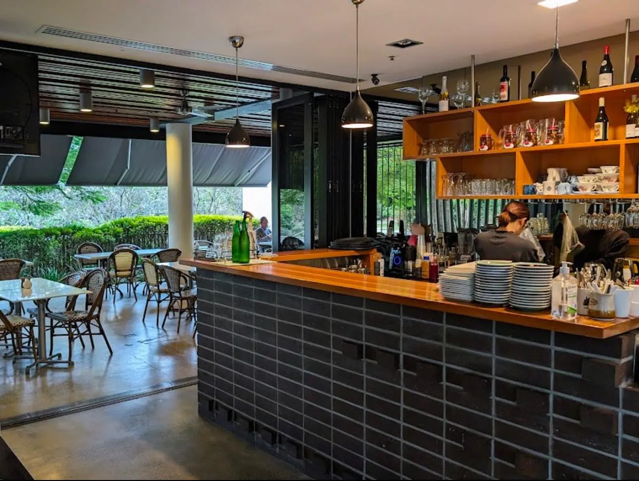 Elegant comfortable air-conditioned indoor dining room with river views at Bliss on Riverside cafe Tennyson